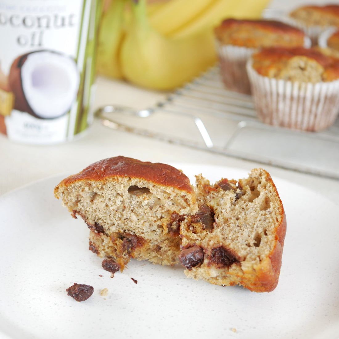 Banana, Walnut & Choc Chip Muffins