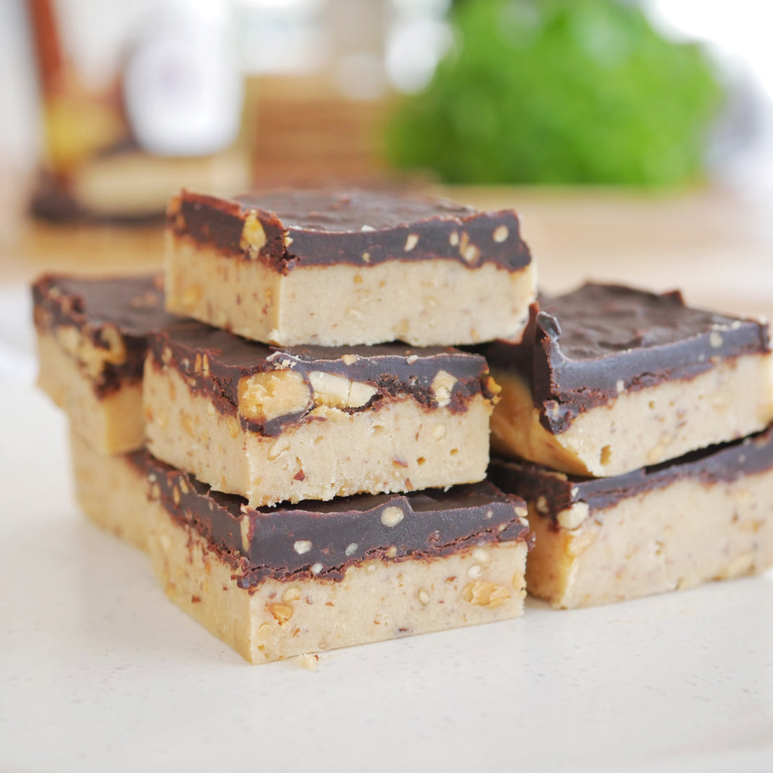 Peanut Butter Choc Protein Slice