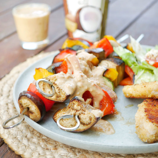 Vegetable Kebabs with Peanut Sauce