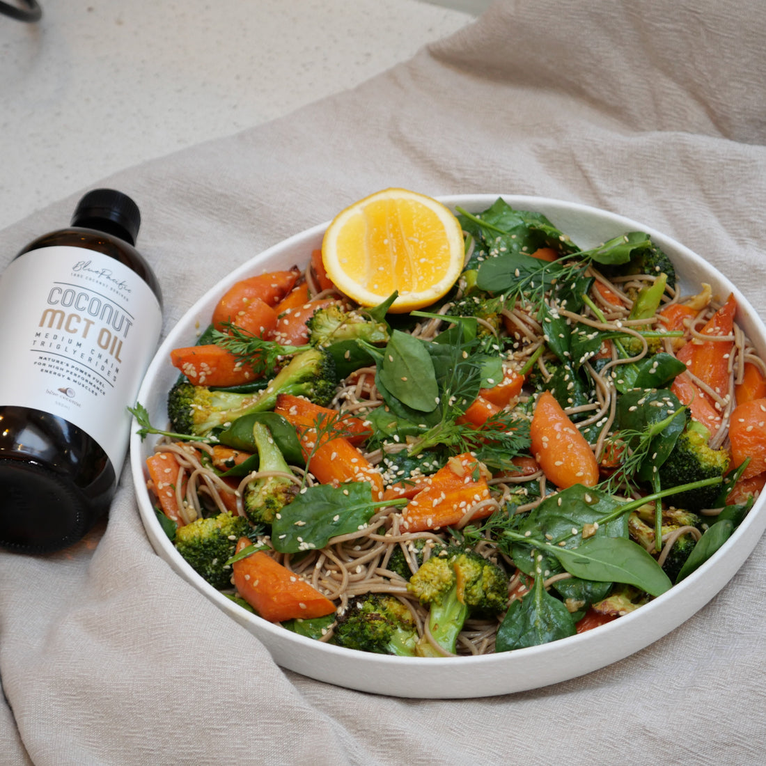 Roast Vege and Soba Noodle Salad with MCT Oil Dressing